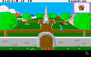 Mixed-Up Mother Goose (Apple IIgs) screenshot: Wandering; which path should I take?