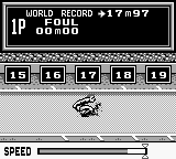 Track & Field (Game Boy) screenshot: Triple Jump - the end.