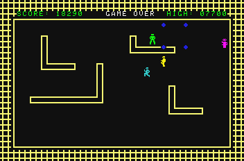 Mazantics (Mattel Aquarius) screenshot: Game over
