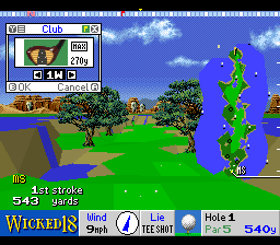 True Golf Classics: Wicked 18 (SNES) screenshot: Select a club.