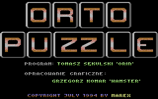 Orto Puzzle (Commodore 64) screenshot: Title screen