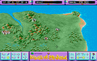 Rings of Medusa (Atari ST) screenshot: This is the NE corner of the game map