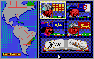 Gold of the Americas: The Conquest of the New World (Atari ST) screenshot: Whos turn is it next?