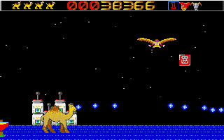 Revenge of the Mutant Camels (Atari ST) screenshot: That does not look like a good power-up