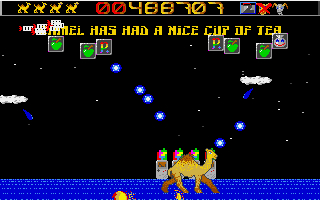 Revenge of the Mutant Camels (Atari ST) screenshot: Lots of power-ups!