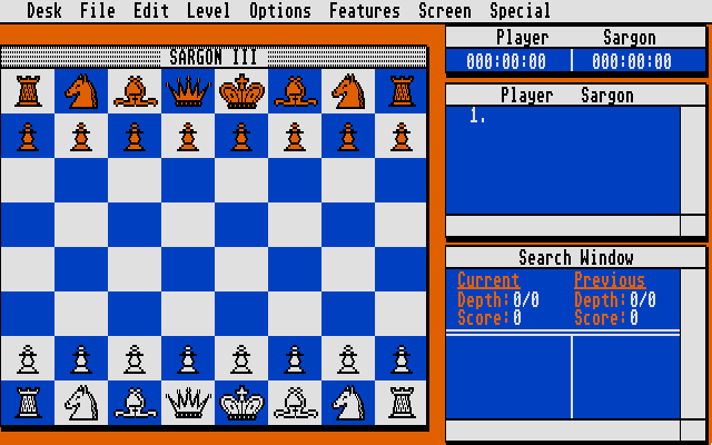 Sargon III (Atari ST) screenshot: Time to play