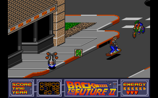 Back to the Future Part II (Atari ST) screenshot: Hoverboarding.