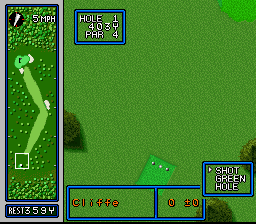 Hole in One (SNES) screenshot: With all our options configured, it's time to tee off on the first hole!