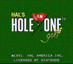 Hole in One (SNES) screenshot: Here's the title screen.