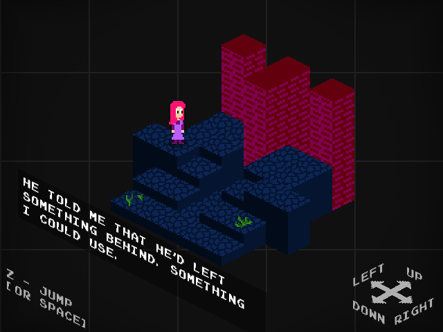 Naya's Quest (Browser) screenshot: Even the story text is isometric!