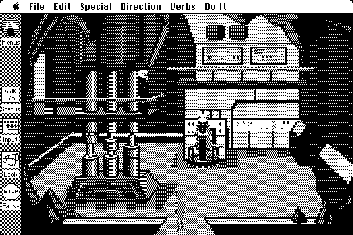 Space Quest: Chapter I - The Sarien Encounter (Macintosh) screenshot: Hmm, I wonder if these guys can help me out...
