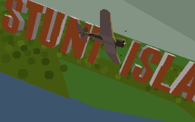 Stunt Island (DOS) screenshot: Intro movie quickly showing the game's title.