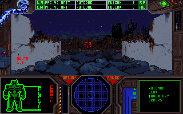 The Terminator 2029 (DOS) screenshot: Entering training.