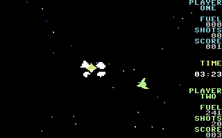 Stellar Triumph (Commodore 64) screenshot: A player crashes into the sun