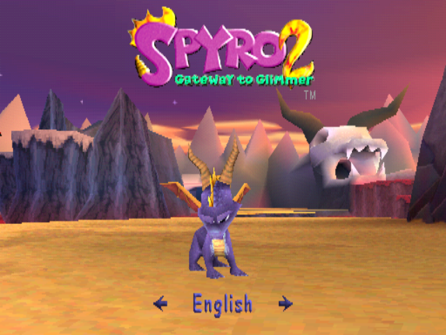 Spyro 2: Ripto's Rage! (PlayStation) screenshot: Title Screen (European version)