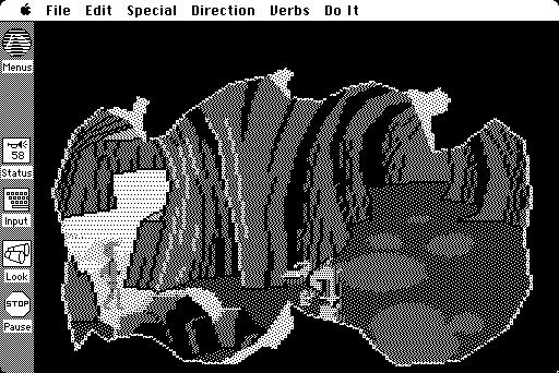 Space Quest: Chapter I - The Sarien Encounter (Macintosh) screenshot: It's Orat, a dangerous creature hiding in a cave