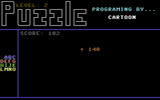 Puzzle (Commodore 64) screenshot: Level score
