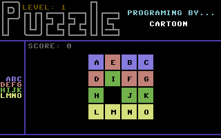 Puzzle (Commodore 64) screenshot: Start up position