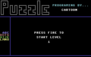 Puzzle (Commodore 64) screenshot: Level introduction