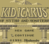 Kid Icarus: Of Myths and Monsters (Game Boy) screenshot: Title Screen