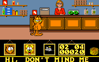 Garfield: Big, Fat, Hairy Deal (Amiga) screenshot: Inside health food store