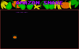 Amazon Snake (DOS) screenshot: Start of another game. The snake's colour has been altered by changing the 'Colour Set' on the Configurations screen