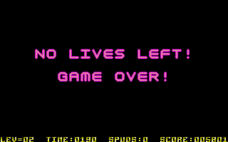 Rockfall Special Edition (Atari ST) screenshot: Game over