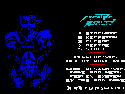 Sláine (ZX Spectrum) screenshot: Main menu