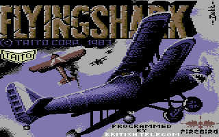 Sky Shark (Commodore 64) screenshot: Title screen (European version)