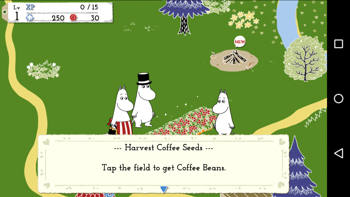 Moomin: Welcome to Moominvalley (Android) screenshot: Tutorial underway!