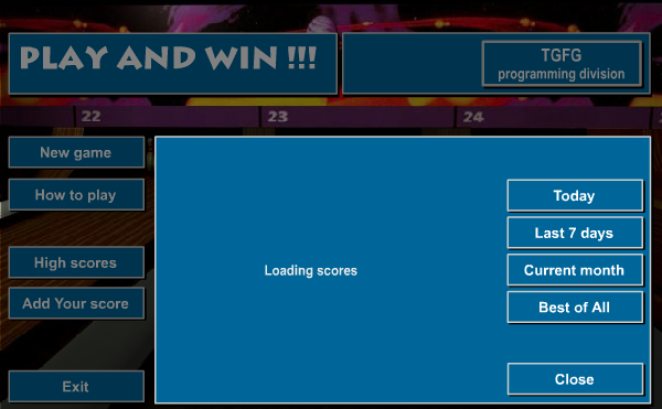 Play and Win !!! (Browser) screenshot: The High Scores would go here if it worked.