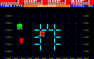 Collapse (Amstrad CPC) screenshot: Zen is now red