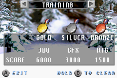 Jonny Moseley Mad Trix (Game Boy Advance) screenshot: Medals.