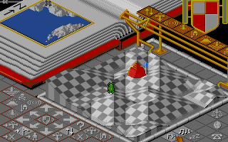 Populous: The Promised Lands (Amiga) screenshot: Silly Land - My guys.