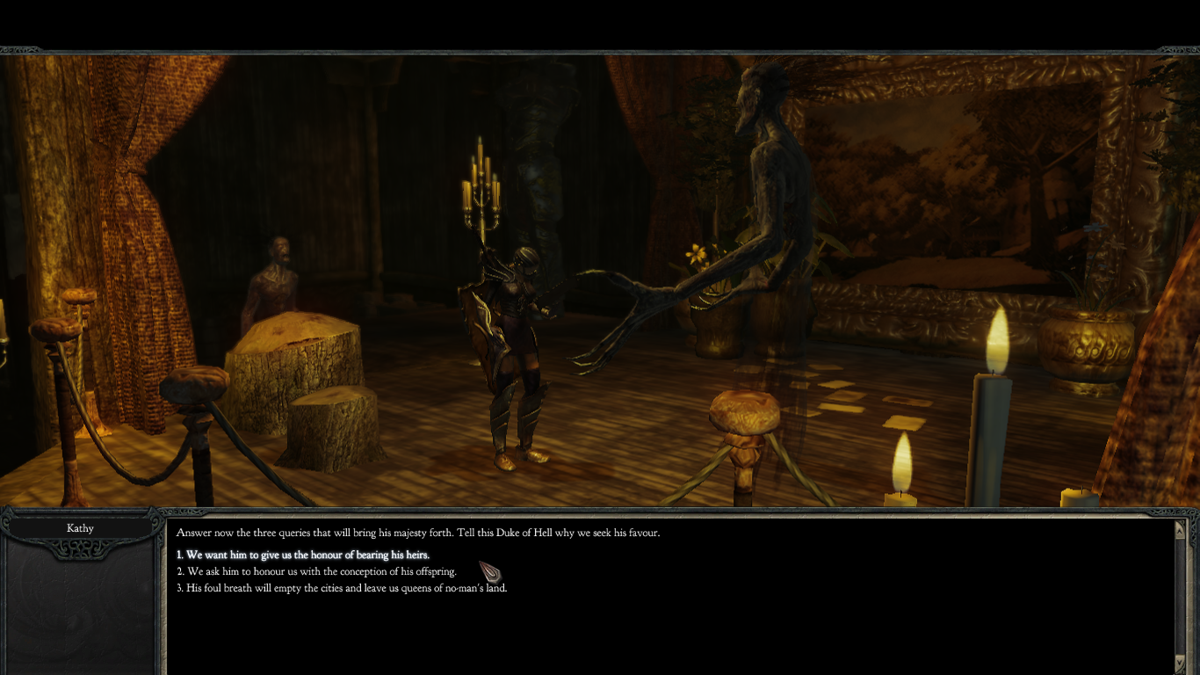 Divinity II: Flames of Vengeance (Windows) screenshot: Me and some ghosts are enacting a play.