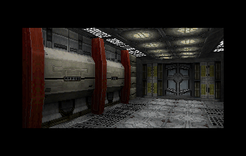 Enemy Zero (SEGA Saturn) screenshot: Roaming around the ship's corridors in real-time 3D.