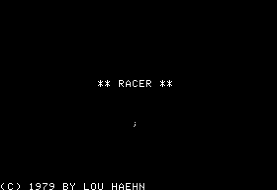 Racer (Apple II) screenshot: Title screen
