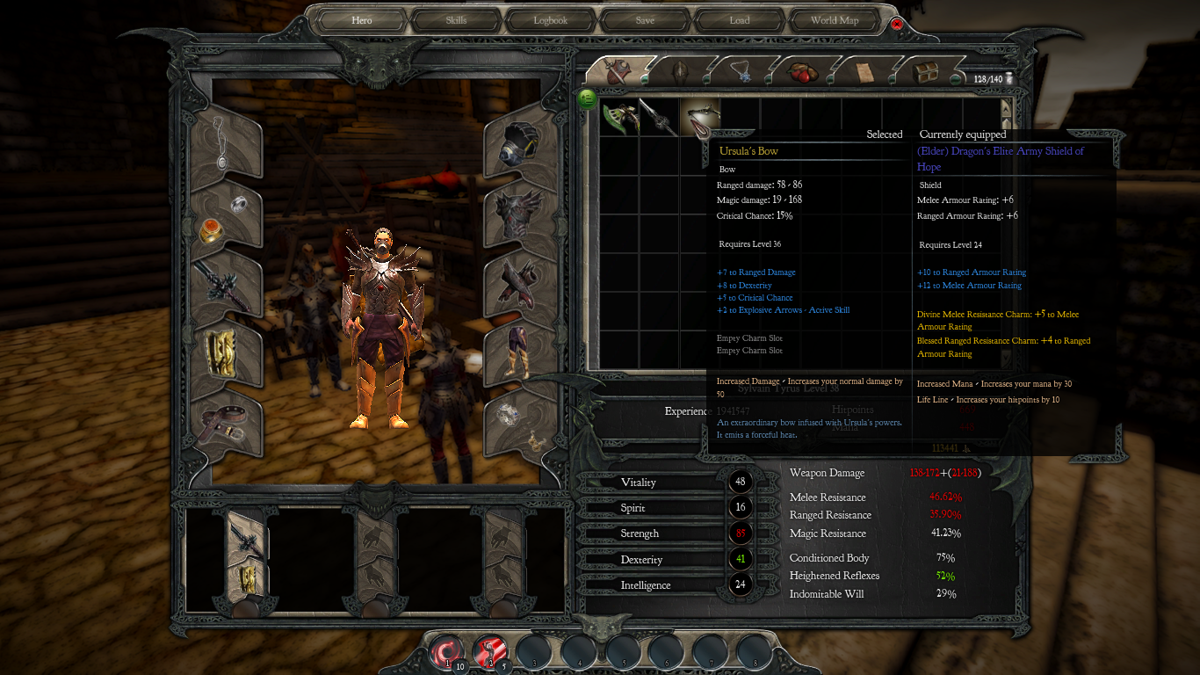 Divinity II: Flames of Vengeance (Windows) screenshot: There are many items exclusive to the expansion.
