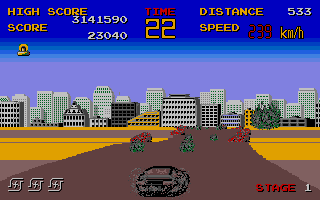Chase H.Q. (Atari ST) screenshot: Second part of the first level