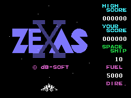 Zexas (MSX) screenshot: Title screen