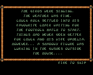 Chuck Rock (Amiga) screenshot: The Story
