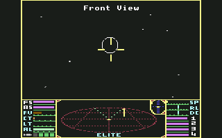Elite (Commodore 64) screenshot: Approaching a planet