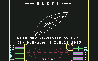 Elite (Commodore 64) screenshot: Title screen