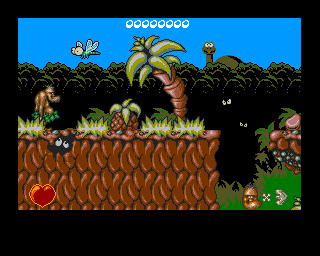 Chuck Rock (Amiga) screenshot: Start of level 1