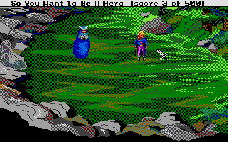 Hero's Quest: So You Want to Be a Hero (Atari ST) screenshot: The dreaded Antwerp, which cannot be safely dispatched by conventional means.