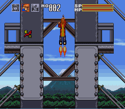 Cyborg 009 (SNES) screenshot: 002 uses his jetboots to pick up some exp
