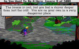 Hero's Quest: So You Want to Be a Hero (Atari ST) screenshot: Outside the town