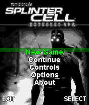 Tom Clancy's Splinter Cell: Extended Ops (J2ME) screenshot: Main menu
