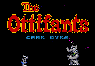 The Ottifants (Genesis) screenshot: Game over