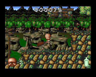 Chuck Rock II: Son of Chuck (Amiga) screenshot: Watch out for those spikes